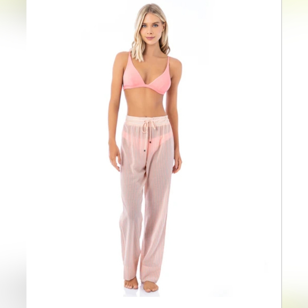 Maaji Cream and Orange Striped Pants